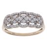 9ct Yellow Gold 0.25ct Brilliant Cut Diamond Fancy Cluster Ring