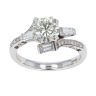 18ct White Gold 2.00ct Brilliant and Baguette Cut Diamond Solitaire Ring