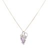 9ct Yellow Gold 0.10ct Diamond and Amethyst Cluster Pendant and Chain 18"