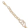 9ct Yellow Gold Cubic Zirconia Double Heart Belcher Bracelet 6.5"