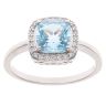 9ct White Gold 0.15ct Brilliant Cut Lab Grown Diamond and Blue Topaz Cluster Ring