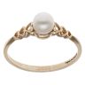 9ct Yellow Gold Pearl Heart Single Stone Ring