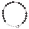 Unique & Co Stainless Steel Lava Bead Fancy Bracelet 8"