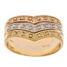 18ct Yellow White and Rose Gold 0.20ct Brilliant Cut Diamond Wishbone Ring