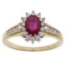 18ct Yellow Gold 0.33ct Brilliant Cut Diamond and Ruby Cluster Ring