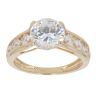 14ct Yellow Gold Cubic Zirconia Single Stone Ring