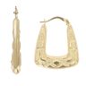 9ct Yellow Gold Brick Patterned Creole Earrings