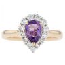 9ct Yellow Gold 0.35ct Diamond And Amethyst Ring