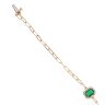 9ct Yellow Gold 0.12ct Diamond And Created Emerald Bracelet 7"