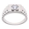 Silver Cubic Zirconia Solitaire Watch Strap Ring