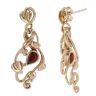 9ct Yellow Gold Garnet Tree Of Life Clogau Earrings