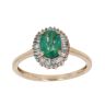 9ct Yellow Gold 0.25ct Diamond and Emerald Cluster Ring