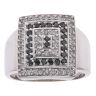 14ct White Gold 0.70ct Brilliant Cut Black and Colourless Diamond Cluster Ring