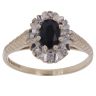 9ct Yellow Gold 0.05ct Diamond and Sapphire Cluster Ring
