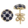 18ct Yellow Gold 0.04ct Diamond And Sapphire Cluster Earrings