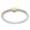 Silver and Yellow Gold Cubic Zirconia Heart Ring By Icesia