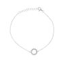 Silver Cubic Zirconia Circle Bracelet 7.5" by Icesia