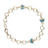 14ct Yellow Gold Child's Blue & White Butterfly Enamel 6" Bracelet