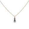 9ct Yellow Gold 0.03ct Diamond And Sapphire Pendant And Chain 7"