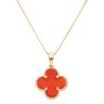 18ct Yellow Gold Orange Gemstone Petal Pendant and Chain 18"