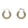 9ct Yellow Gold Greek Key Hoop Earrings