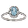 18ct White Gold 0.15ct Diamond and Aquamarine Cluster Ring