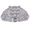 18ct White Gold 2.00ct Princess And Brilliant Cut Diamond Cluster Ring