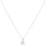 18ct White Gold 0.40ct Brilliant Cut Diamond Cluster Pendant and Chain 18"
