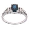 9ct White Gold 0.24ct Diamond and Sapphire Cluster Ring