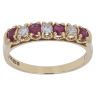 18ct Yellow Gold 0.15ct Diamond and Ruby Eternity Ring