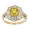 18ct Yellow Gold Diamond And Yellow Sapphire Cluster Ring