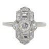 Platinum 0.80cts Diamond Marquise Deco Inspired Ring