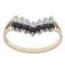 9ct Yellow Gold Sapphire And Cubic Zirconia Ring