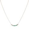 9ct Yellow Gold 0.01ct Brilliant Cut Diamond and Emerald Three Stone Fancy Pendant and Chain 18"