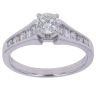 18ct White Gold 0.70ct Brilliant And Baguette Cut Diamond Solitaire Ring