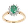 18ct Yellow Gold Emerald and Diamond Cluster Ring