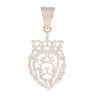 9ct Yellow Gold Cubic Zirconia Lion With Crown Pendant