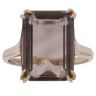 9ct Yellow Gold Smoky Quartz Single Stone Ring