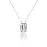 9ct White Gold 0.50ct Emerald Cut Lab Grown Diamond Slider Pendant Gold