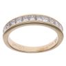 14ct Yellow Gold 0.75ct Princess Cut Diamond Half Eternity Ring