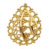 22ct Yellow Gold Patterned Pear Shape Nose Stud