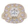 14ct Yellow Gold Lilac and Colourless Cubic Zirconia Fancy Ring