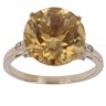 9ct Yellow Gold 0.10ct Diamond and Citrine Single Stone Ring