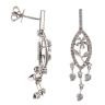 18ct White Gold 0.55ct Brilliant Cut Diamond Flower Drop Earrings