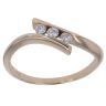9ct Yellow Gold 0.15ct Brilliant Cut Diamond Twist Trilogy Ring