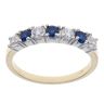 9ct Yellow Gold Blue Gemstone and Cubic Zirconia Eternity Ring
