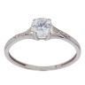 9ct White Gold Cubic Zirconia Solitaire Fancy Ring