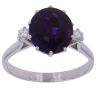 18ct White Gold 0.10ct Diamond and Amethyst Solitaire Ring