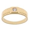 9ct Yellow Gold Cubic Zirconia Watch Strap Signet Ring