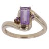 9ct Yellow Gold Amethyst Three Stone Twist Ring
